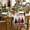 Red Pine Trees Merry Christmas Table Runner, Winter Xmas Holiday Kitchen Dining Table Decoration for Home Party Decor 13x72 Inch